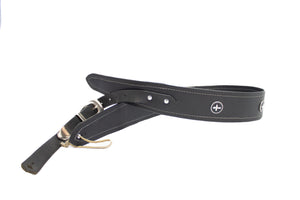 Leather Guitar Strap (Black/Crosses)