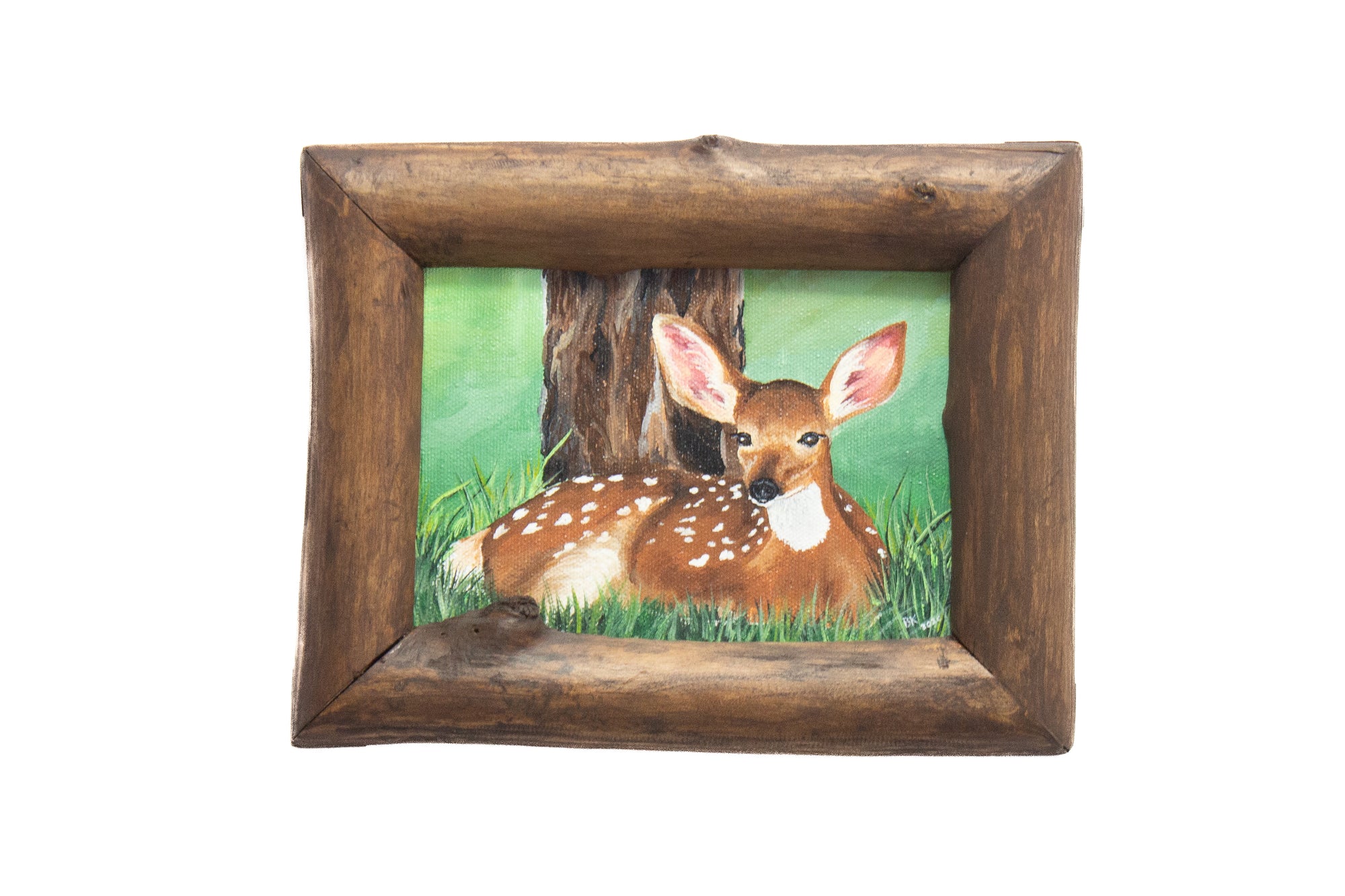 Little Fawn 5x7 Acrylic in Handmade Wooden Frame