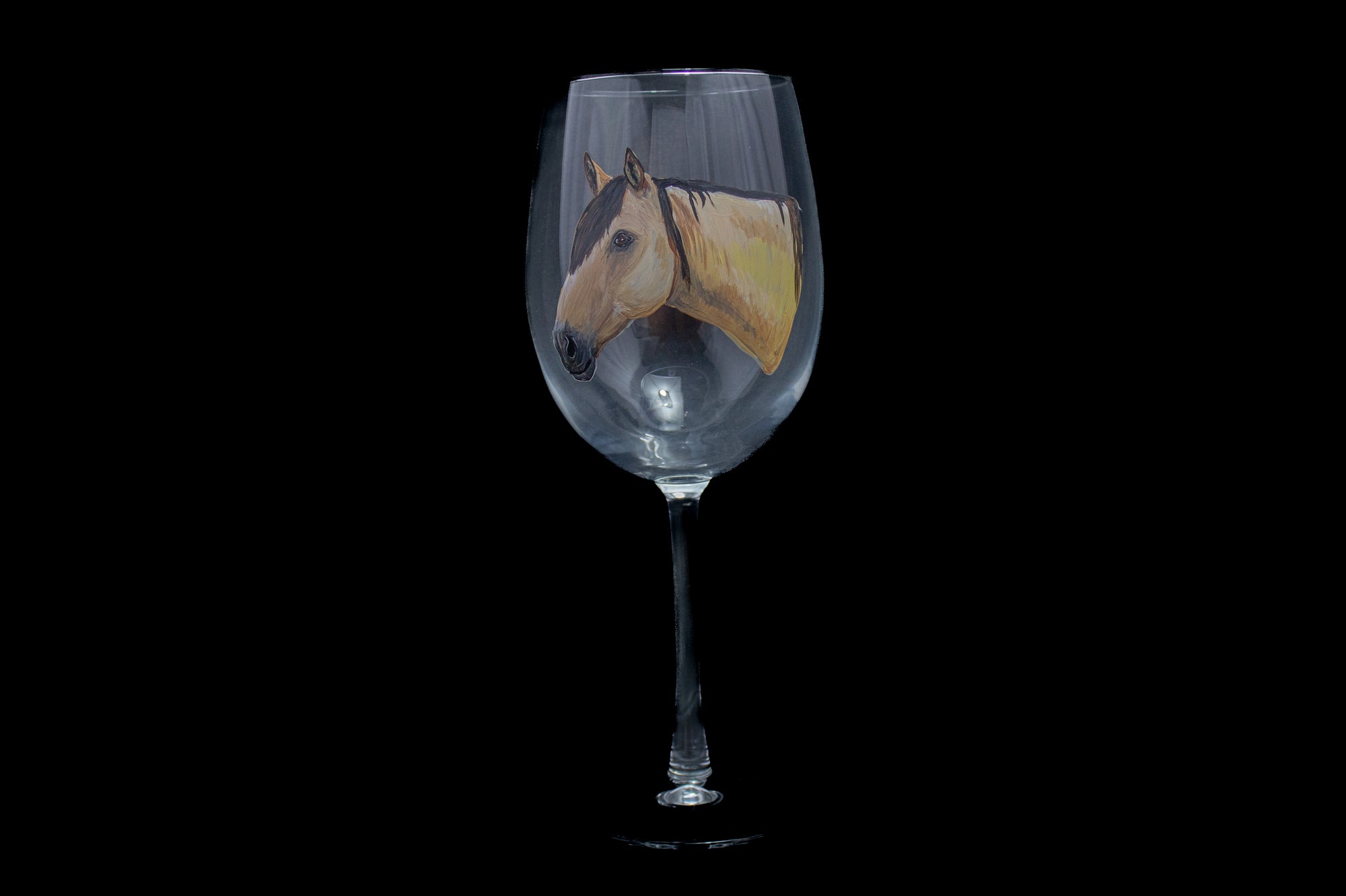Painted Wine Glass (Buckskin Horse)