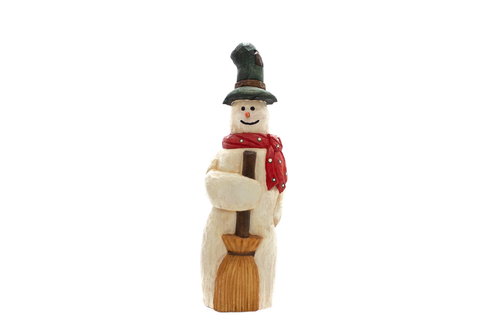 Wooden Snowman with Broom (Large)