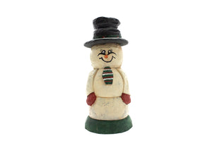 Wooden Snowman with Hat, Tie and Gloves