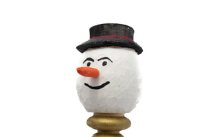 Wooden Fat Snowman Ornament