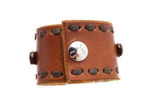 Leather Cuff w/Ring (Brown)