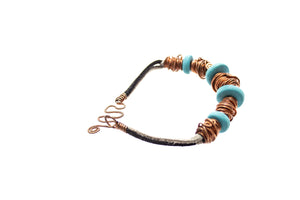 Polymer & Copper Bead Bracelet