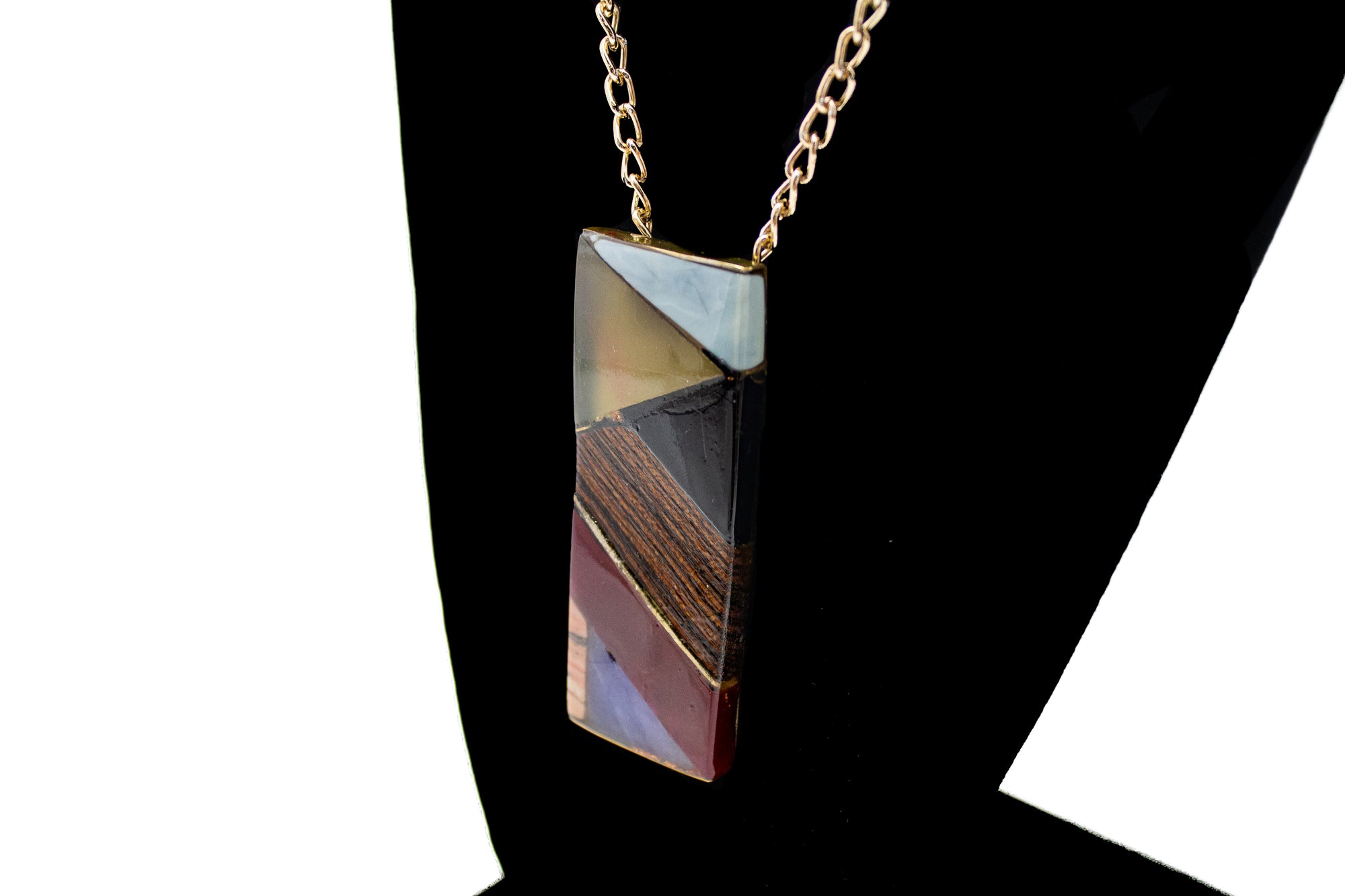 Ruby & Wood Silver Necklace